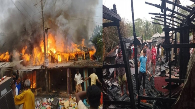 বরগুনার আমতলীতে ভয়াবহ অগ্নিকাণ্ড: ৭দোকান পুড়ে ছাই: ক্ষতি প্র