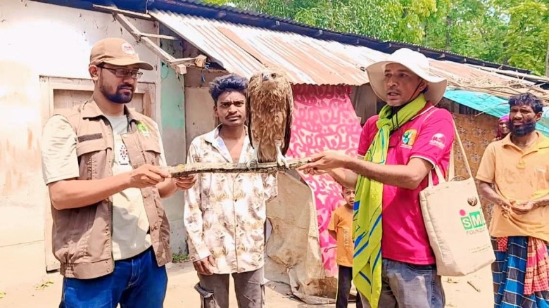 বরগুনায় আহত ঈগলছানা উদ্ধার করে সুস্থ করল কিশোর হৃদয়
