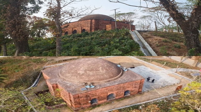 বরগুনায় ‘জিনের মসজিদের’ স্থাপত্যশৈলীতে মুগ্ধ দর্শনার্থীরা