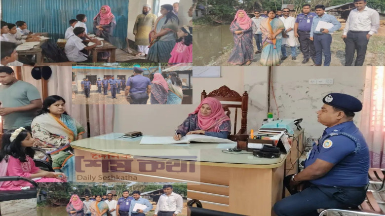 বামনায় খাল খনন, বিদ্যালয় ও থানা পরিদর্শনে জেলা প্রশাসক মিজ্