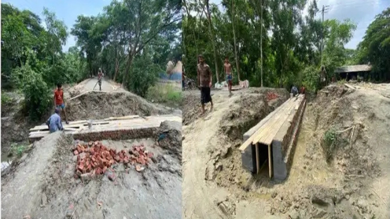 বরগুনার তালতলীতে এলজিইডির কালভার্ট নির্মাণে অনিয়ম: ব্যক্তি স