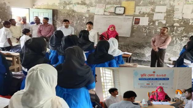 বরগুনায় শিক্ষা প্রতিষ্ঠান ও ইউনিয়ন ভূমি অফিস পরিদর্শনে ডিসি 