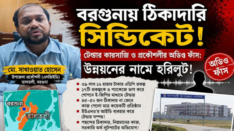 বরগুনায় ঠিকাদারি সিন্ডিকেট: টেন্ডার কারসাজি ও প্রকৌশলীর অডিও