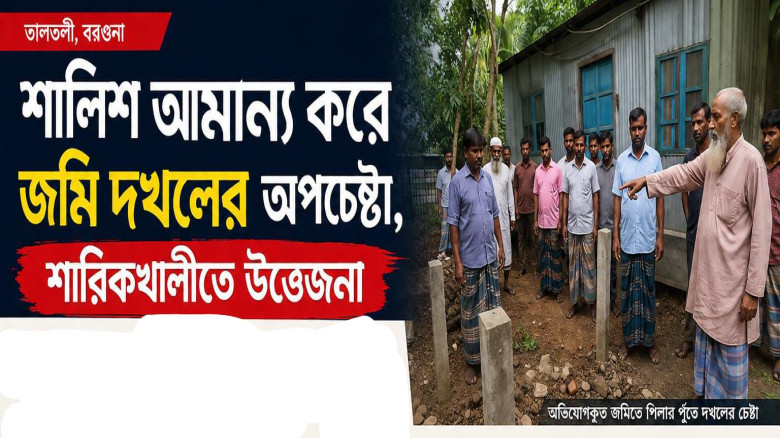 তালতলীতে শালিশ অমান্য করে জমি দখলের অপচেষ্টার অভিযোগ-