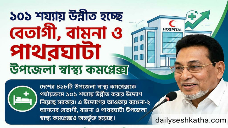 ১০১ শয্যায় উন্নীত হচ্ছে বেতাগী, বামনা ও পাথরঘাটা উপজেলা স্ব