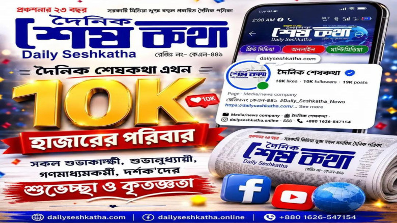 প্রকাশনার ২৪ বছরে ১০ হাজারের পরিবারে ‘দৈনিক শেষকথা’
