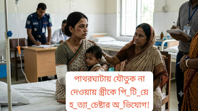 পাথরঘাটায় যৌতুক না দেওয়ায় স্ত্রীকে পিটিয়ে হত্যাচেষ্টার অভিয