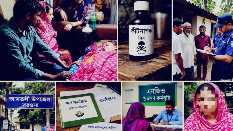 আমতলীতে ঋণের চাপে ও চাকরি হারানোয় বিষপানে এক নারীর মৃত্যু!...