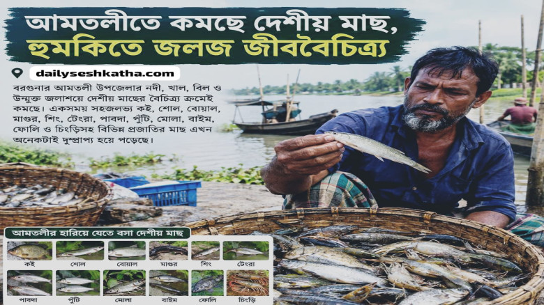 আমতলীতে কমছে দেশীয় মাছ, হুমকিতে জলজ জীববৈচিত্র্য!
