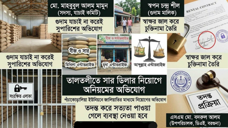 তালতলীতে সার ডিলার নিয়োগে অনিয়মের অভিযোগ...