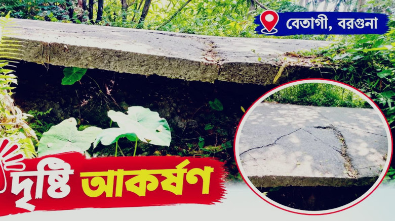 বেতাগীতে সড়ক ধসে বড় দুর্ঘটনার শঙ্কা